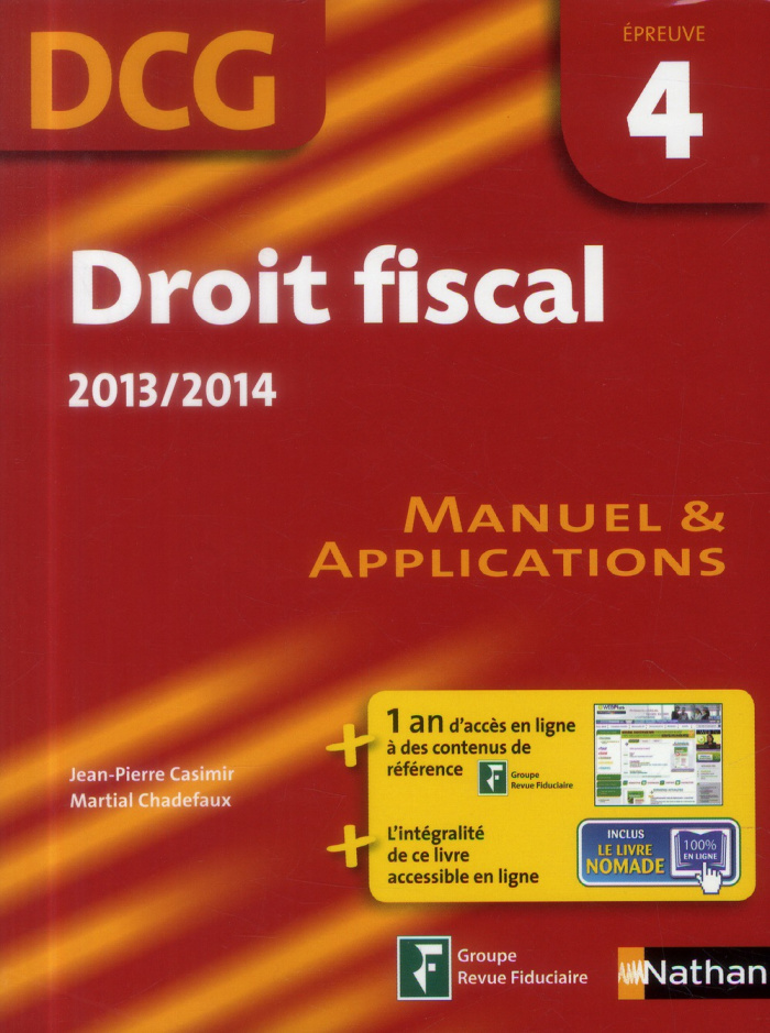 Droit fiscal épreuve 4 DCG. Manuel et application 2013/2014