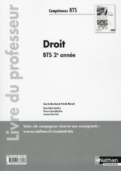 Droit BTS 2e année. Livre du professeur