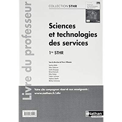 Sciences et technologies des services 1re STHR. Livre du professeur