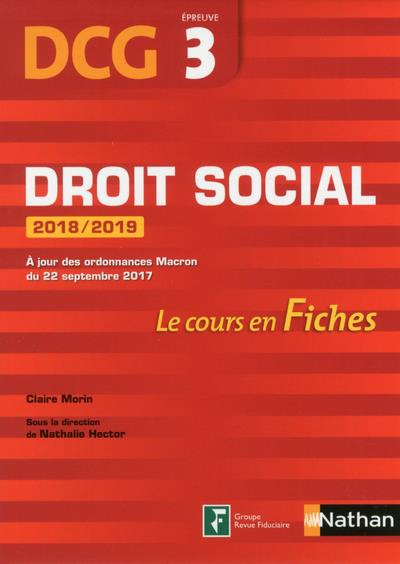 Droit social DCG 3. Edition 2018-2019