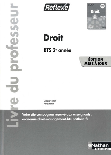 Droit BTS 2e année Réflexe. Livre du professeur, Edition 2019