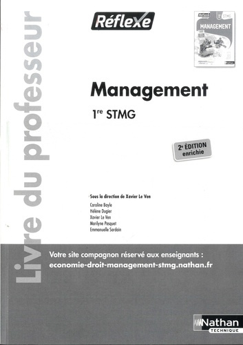 Management 1re STMG. Livre du professeur, Edition 2021