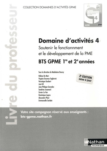 Domaine d'activités 4 - Soutenir le fonctionnement et le développement de la PME BTS GPME 1re et 2e