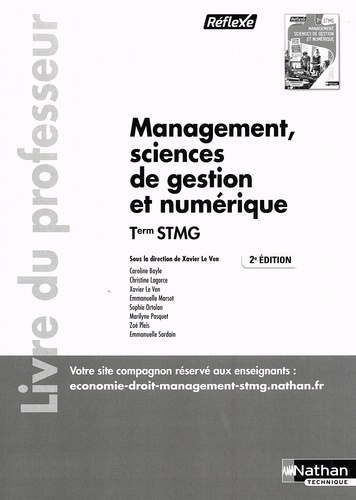 Management, sciences de gestion et numérique Tle STMG. Livre du professeur, 2e édition