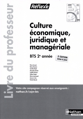 Culture économique, juridique et managériale BTS 2e année. Livre du professeur, 2e édition