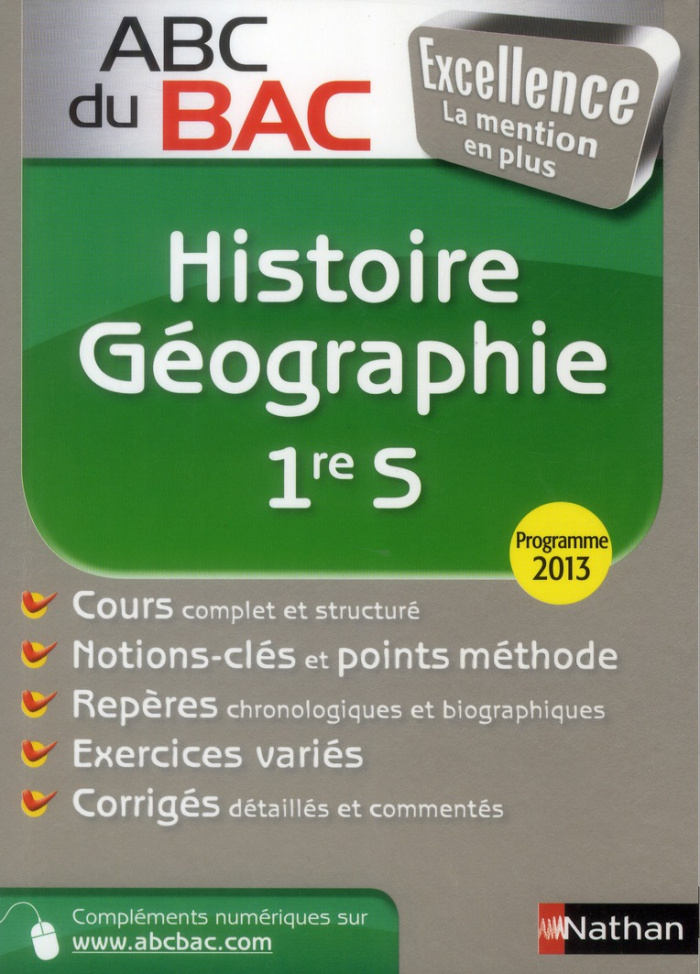 Histoire Géographie 1e S. Programme 2013