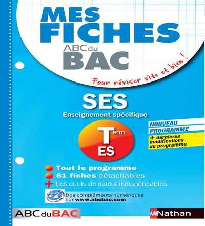 SES enseignement spécifique Tle ES