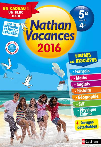 Nathan vacances de la 5e vers la 4e. Edition 2016