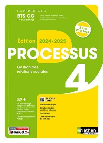 Processus 4 Gestion des relations sociales BTS CG 1e et 2e années. Manuel   Licence, Edition 2024-20