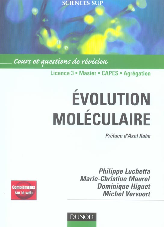 Evolution moléculaire. Cours et questions de révisions