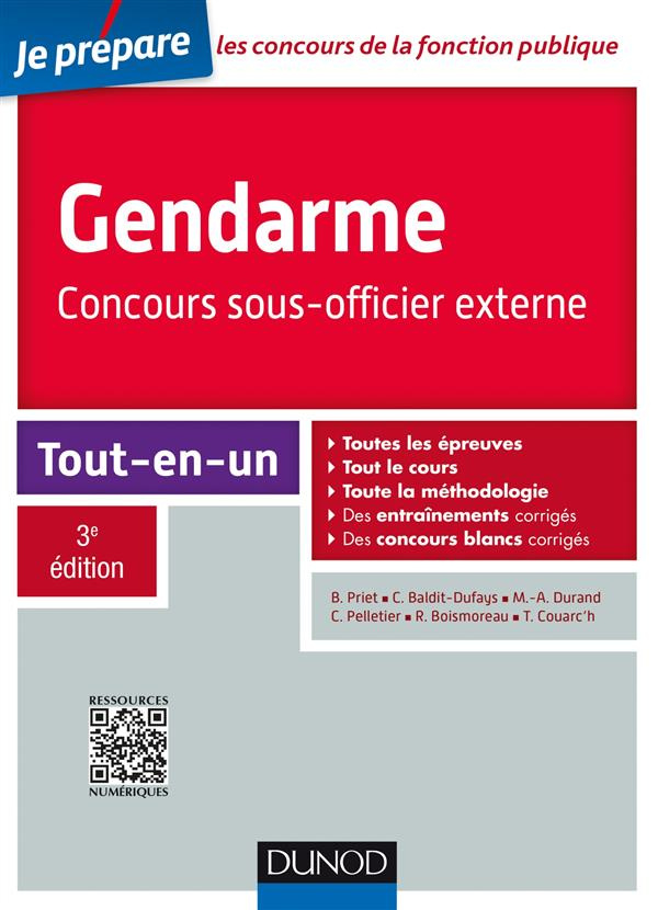 FONCTION PUBLIQUE D'ETAT - T01 - GENDARME - CONCOURS SOUS-OFFICIER EXTERNE - 3E ED. - TOUT-EN-UN