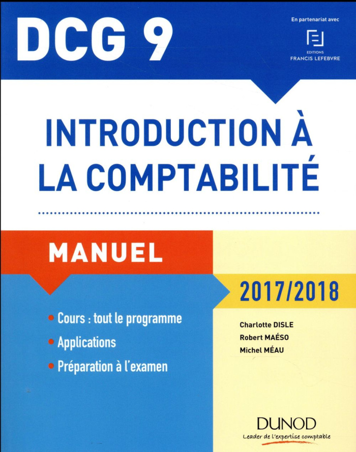 Introduction à la comptabilité DCG 9. Manuel, Edition 2017-2018