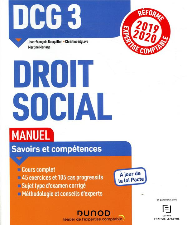 Droit social DCG 3. Manuel, Edition 2019-2020