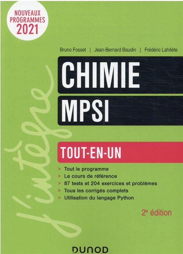 Chimie MPSI. Tout-en-un, 2e édition