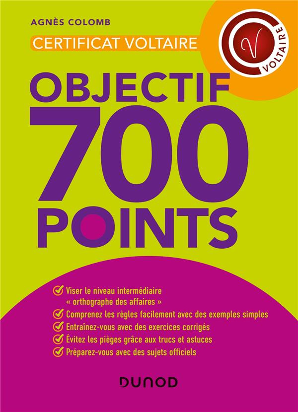 Certificat Voltaire. Objectif 700 points