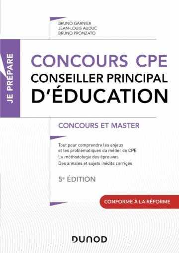 Concours CPE - Conseiller principal d'éducation. 5e édition