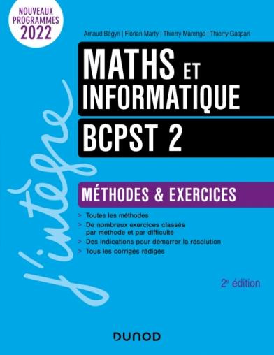 Maths et informatique BCPST 2. Méthodes et exercices, 2e édition