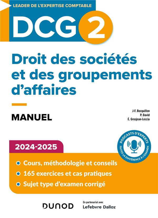 Droit des sociétés et des groupements d'affaires DCG 2. Manuel, Edition 2024-2025