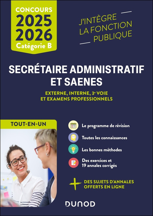 Secrétaire administratif et SAENES, externe, interne, 3e voie et examens professionnels, Catégorie B
