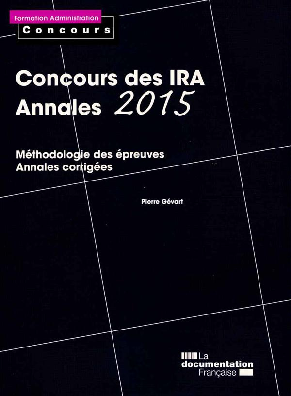 Concours des IRA, annales 2015. Epreuves écrites