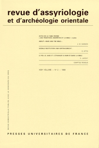 Revue d'assyriologie et d'archéologie orientale N° 42-2/1998