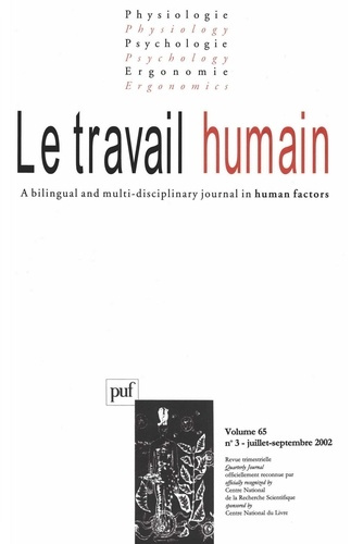 Le travail humain Volume 65 N° 3, Juillet-Septembre 2002