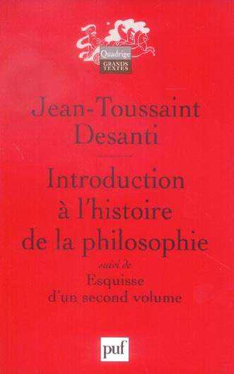 Introduction à l'histoire de la philosophie. Suivi de "Esquisse d'un second volume"