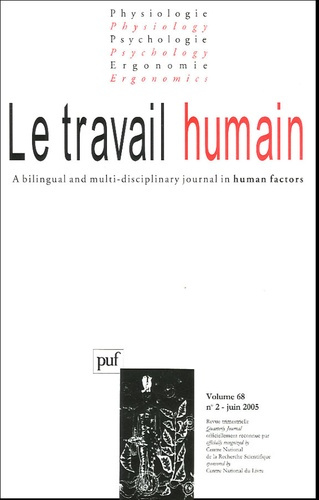Le travail humain Volume 68 N° 2, Juin 2005