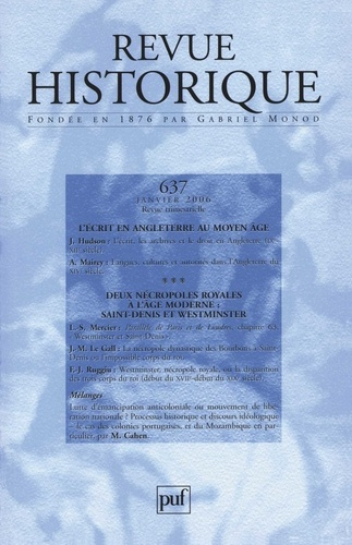 Revue historique N° 637, Janvier 2006