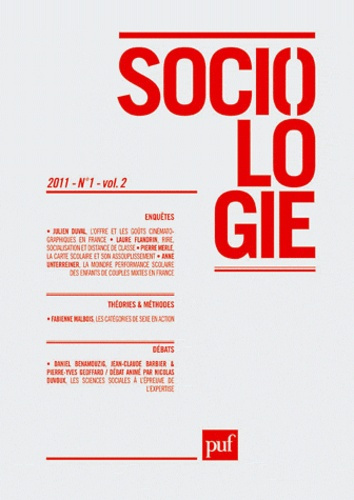 Sociologie N° 1 volume 2, 2011 : Sociologie 2011 - n 1