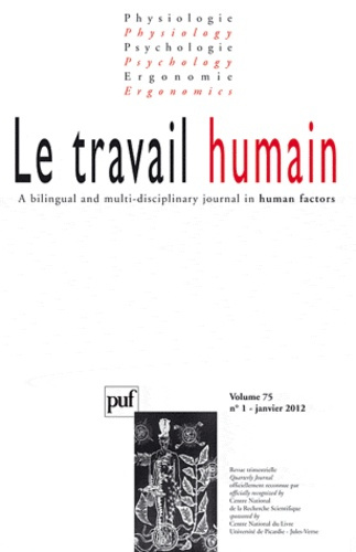Le travail humain Volume 75 N° 1, Janvier 2012