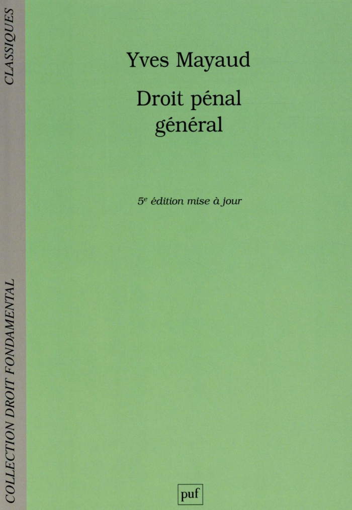 Droit pénal général. 5e édition