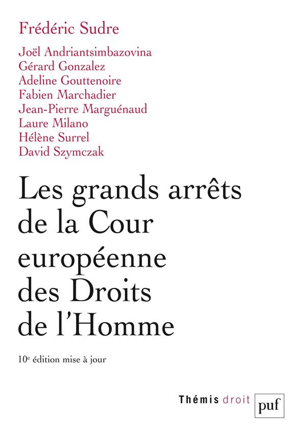 Les grands arrêts de la Cour européenne des droits de l'homme. 10e édition actualisée