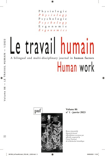 Le travail humain Volume 86 N° 1, janvier 2023