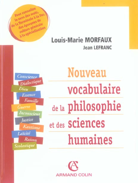 NOUVEAU VOCABULAIRE DE LA PHILOSOPHIE ET DE SES SCIENCES HUMAINES