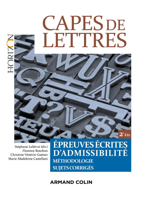 CAPES DE LETTRES - EPREUVES ECRITES D'ADMISSIBILITE