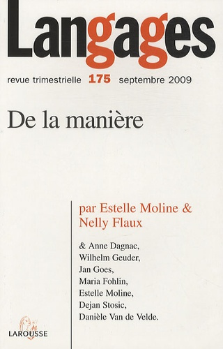 Langages N° 175, Septembre 2009 : De la manière