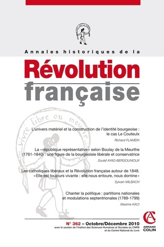 Annales historiques de la Révolution française N° 362, Octobre-Décembre 2010