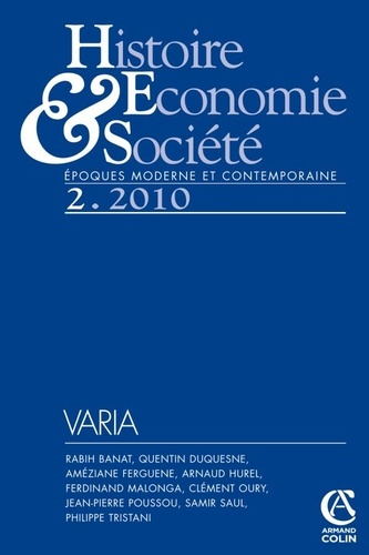 Histoire Economie & Société N° 2, Juin 2010 : Varia
