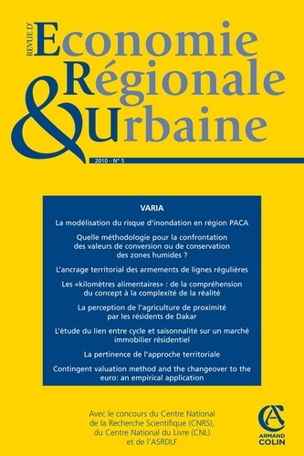 Revue d'économie régionale et urbaine N° 5, 2010