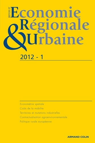 Revue d'économie régionale et urbaine N° 1, 2012