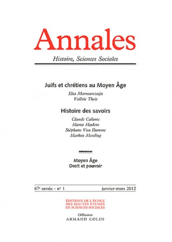 Annales Histoire, Sciences Sociales/12/Juifs et chrétiens au Moyen Age , Histoire des savoirs