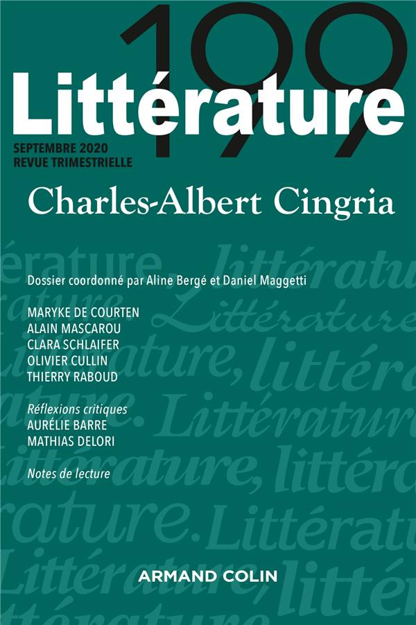 Littérature N° 199, septembre 2020 : Charles-Albert Cingria