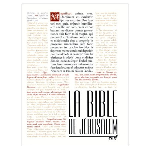LA BIBLE DE JERUSALEM. Travail