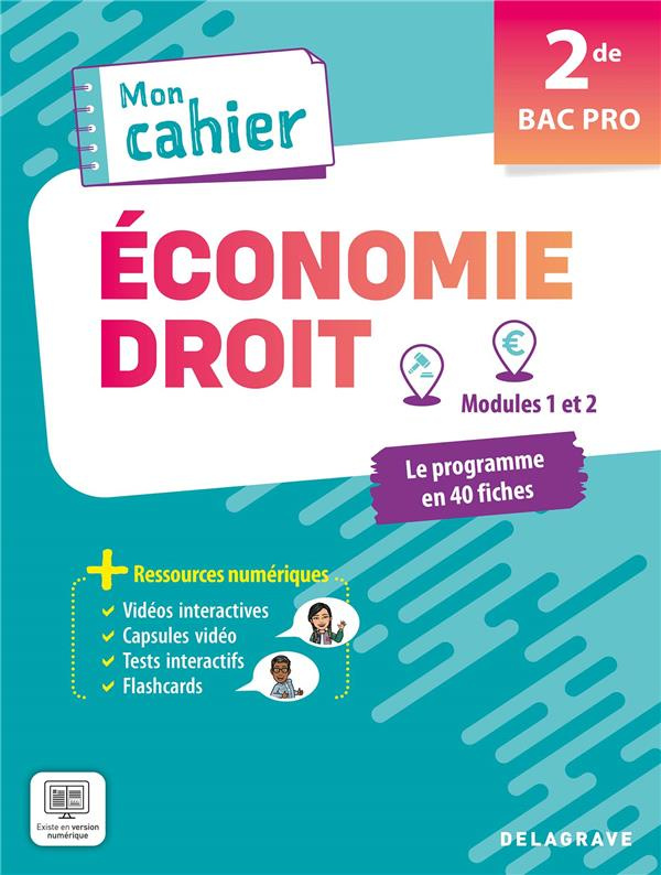 Mon cahier d'Économie-Droit 2de Bac Pro (2024) - Pochette élève