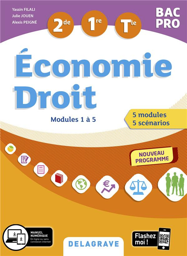 Economie Droit 2de, 1re, Tle Bac pro. Modules 1 à 5, Edition 2020