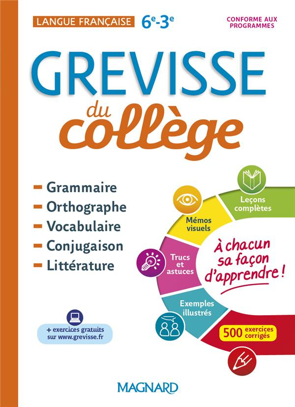 Français 6e-3e Grevisse du collège. Edition 2018