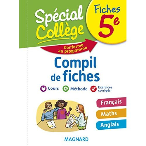 Compil de fiches 5e. Français, Maths, Anglais, Edition 2018