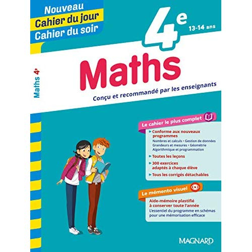 Cahier du jour/Cahier du soir Maths 4e   mémento. Edition 2019