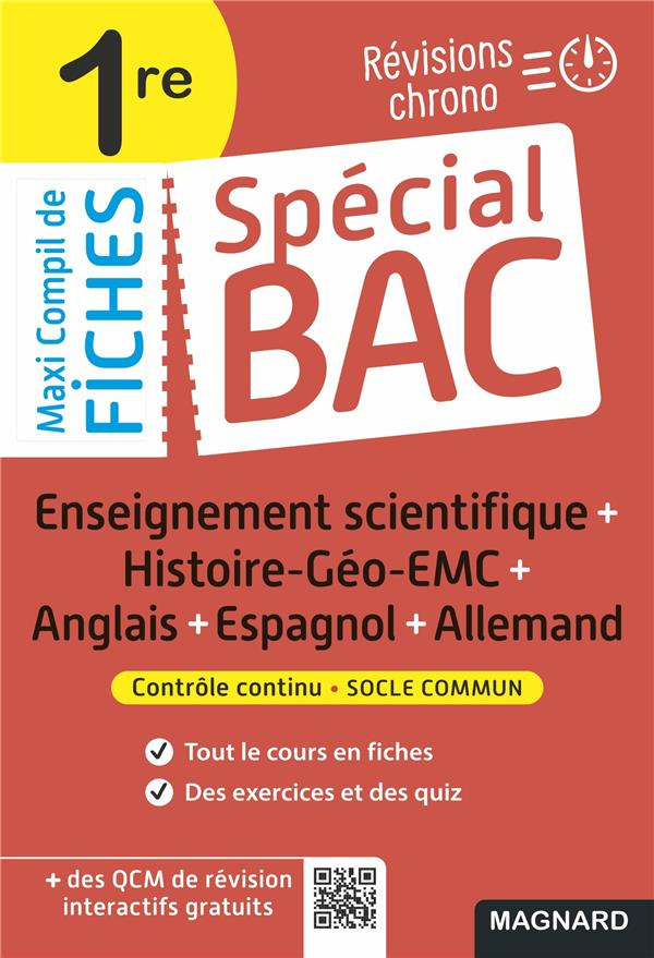 Enseignement scientifique   Histoire-Géo-EMC   Anglais   Espagnol   Allemand 1re. Edition 2022